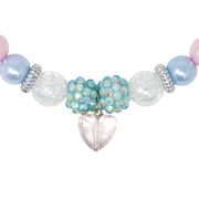 Pink Poppy - Blue Ice Princess Stretch Pearl Beaded Necklace & Bracelet Set - (NBM109) - Purple/Blue