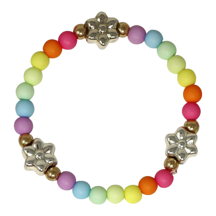 Pink Poppy - Daisy Rainbow Necklace and Bracelet Set - (NBM119) - Rainbow
