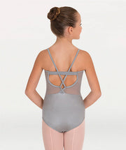 Body Wrappers - Pointelle Mesh Bustier Leotard - Child/Adult (P1182) - Steel FINAL SALE