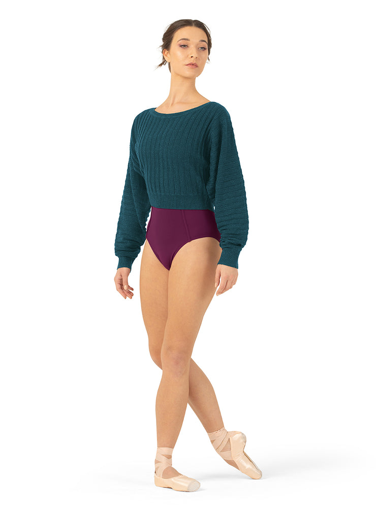 Bloch - Everlyn Knit Cropped Sweater - Adult (Z1179) - Deep Teal
