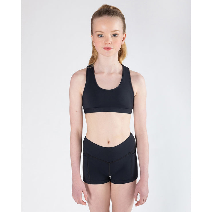 *Energetiks - Ava Crop Top - Child (ICC118PIP-BLK) - Black