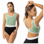 Suffolk - Chromatic Scoop Front Tank Leotard - Adult (2546A) - Sage (GSO)
