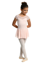 Danz N Motion - Nicole Cape Sleeve Dress - Child (23207C) - Rose (GSO)