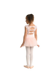 Danz N Motion - Briella Cap Sleeve Lace Dress Leotard - Child (23204C) - Rose (GSO)