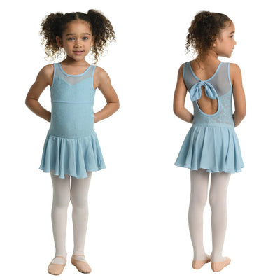 Danz N Motion - Leanore Sweetheart Neck Dress - Child (23202C) -Blue Ice