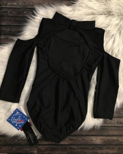 Motionwear - Sophique Cold Shoulder Mock Neck Leotard - Adult (2780) - Black (GSO) FINAL SALE
