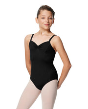 Lulli Dancewear - Darya V Back/Pinch Front Camisole Leotard - Child (LUB334C) - Black (GSO)