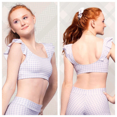 Eleve Dancewear - Ellen Crop Top - Adult - Lavender Gingham
