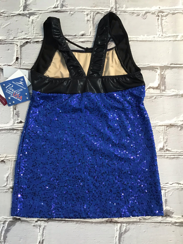 Motionwear - Blue and Black Bling Tank Top - Adult(3719) - 424 (EDNC) FINAL SALE