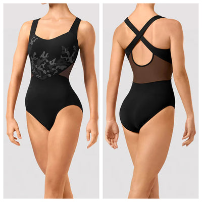 Bloch Camo Cross Back Wide Strap Camisole Leotard Child/Adult