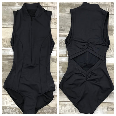 Lulli Dancewear - High Neck Zipper Leotard Marion - Adult (LUB818) - Black
