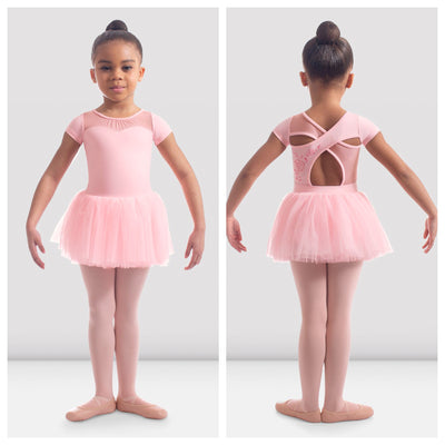 Bloch - Kaida Rose Embroidered Cap Sleeve Tutu Dress - Child (CL2332) - Candy Pink (GSO)