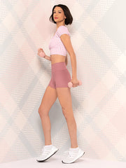 Eleve Dancewear - Cassie Longline Crop Top - Adult - Quartz Gingham (GSO)