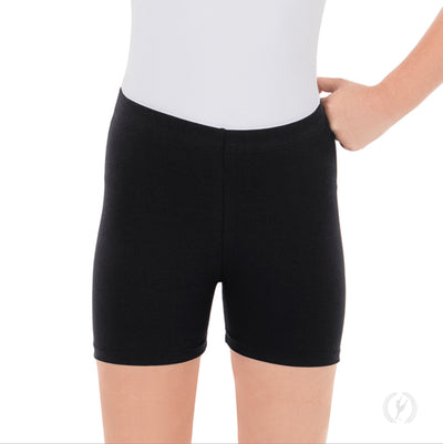 Eurotard - Mid-Thigh Shorts with Cotton Lycra - Child (10262) - Black (GSO)