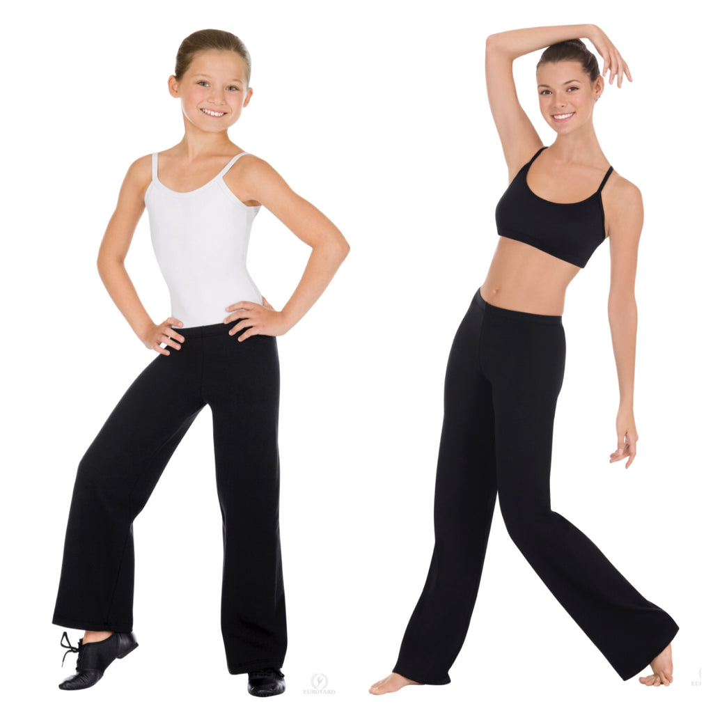 Eurotard - Cotton Lycra® Mid Rise Jazz Pants - Child (46556) - Black ( –  Carolina Dancewear