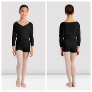 Bloch - Diamond Knit Shorts - Child (CR3544) - Black (GSO)