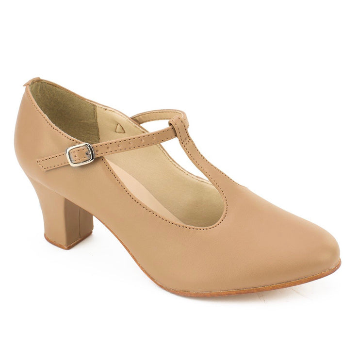 So Danca - Chrissie 2" T-Strap Character Shoe - Adult (CH40) - Caramel (GSO)