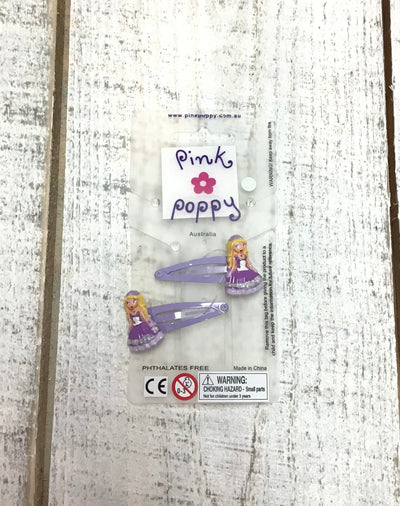 Pink Poppy - Princess Hair Clip - (HCG051) - Purple