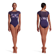 Mirella - Printed Cap Sleeve Leotard - Adult (M5095LM) - Aubergine