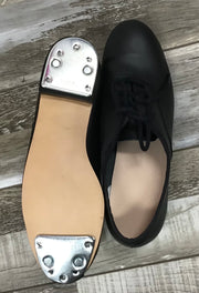 Steven’s Clogging Supplies - Mr. Stomper Clogging Shoes - Mens (508-WITH BUCK TAPS ATTACHED) - Black/White (GSO)
