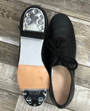 Steven’s Clogging Supplies - Free Spirit Clogging Shoes - Adult (597-WITH BUCK TAPS ATTACHED) - Black/White (GSO)