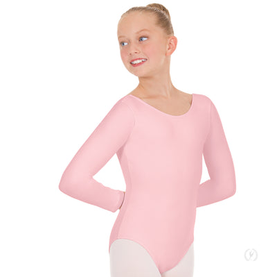 Eurotard Dancewear - Microfiber Long Sleeve Leotard - Child (44265C) - Pink