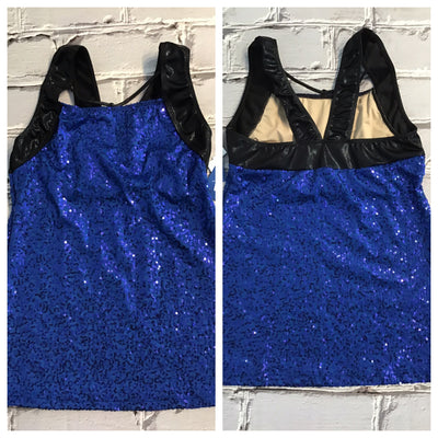 Motionwear - Blue and Black Bling Tank Top - Adult(3719) - 424 (EDNC) FINAL SALE