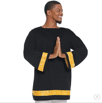 Eurotard - Unisex Cross of Glory Loose Fit Praise Tunic - Adult (40134) - Black/Gold (GSO)