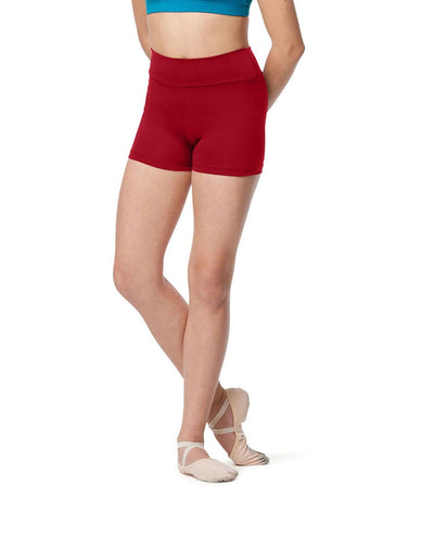 Lulli Dancewear - Diamanta High Waist Shorts- Child (LUB395C) - Dark Red