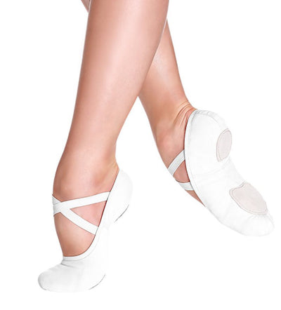 So Danca - Stretch Canvas Split Sole Ballet Shoe - Adult (SD18) - White (GSO)