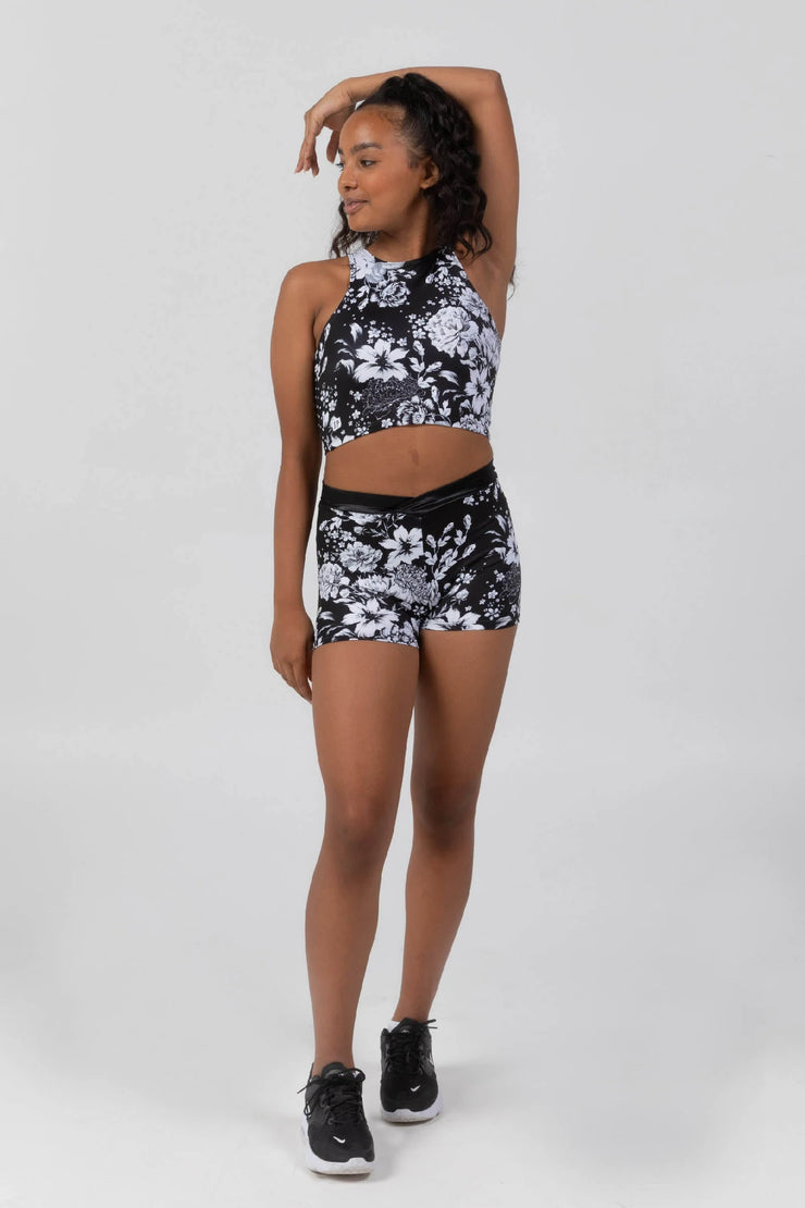 Sylvia P - Rosa Reversible Cropped Singlet- Child/Adult (21-11-GHY-012) - Black (GSO)