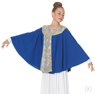 Eurotard - Women’s Tabernacle Praise Cape (81117) - Royal Blue/Gold (GSO)