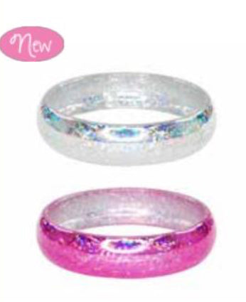 Pink Poppy - Glamour Sparkle Bangle Bracelet - (BC108) pink/silver