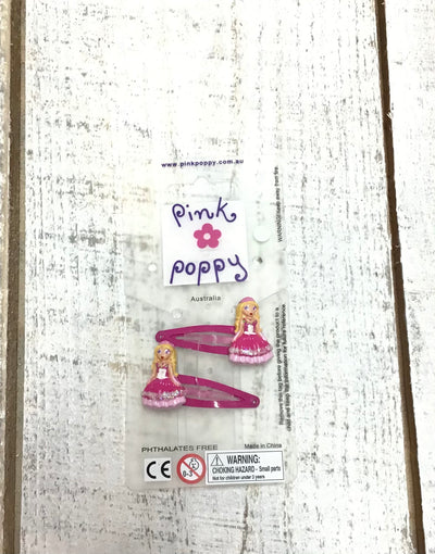 Pink Poppy - Princess Hair Clip - (HCG051) - Pink